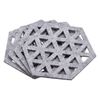 sourcing map Felt Coasters, 4pcs Hexagonal Pad Coaster for Drink Cup Pot Bowl Vase, Light Grey