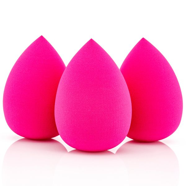 LaLill Make Up Schwamm aus Silikon 3 Stück - Elliptisch Beauty Blender - Universal Beautyblender für Foundation und Concealer - Latexfrei Makeup Sponge für Flüssigkeit, Creme und Puder