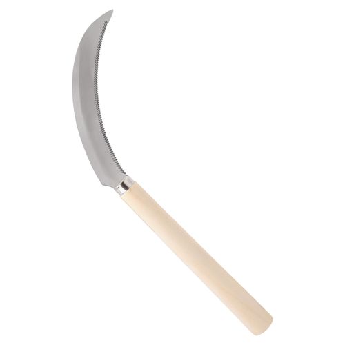 Zenport K208 Harvest Sickle with Wooden Handle, Light Serration, 6.5-Inch Stainless Steel Blade