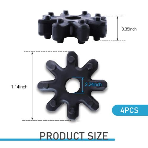 Eratus 4 PCS Car Flexible Steering Coupling, Exact Match Noise Solver Rubber Steering Column Gear Sleeve, Replace OEM #563152K000FF, Compatible with Hyundai Sonata So8 Kia K5 (Black)