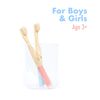 Native Birds Kids Bamboo Toothbrush with Soft Bristles, Set of 4 Eco Friendly Toothbrushes, BPA Free, Designed in Ukraine