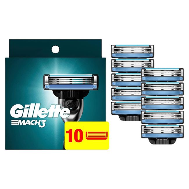 Gillette Mach3 Mens Razor Blade Refills, 10 Count