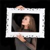 White Antique Style Square 'Selfie' Posing Frame