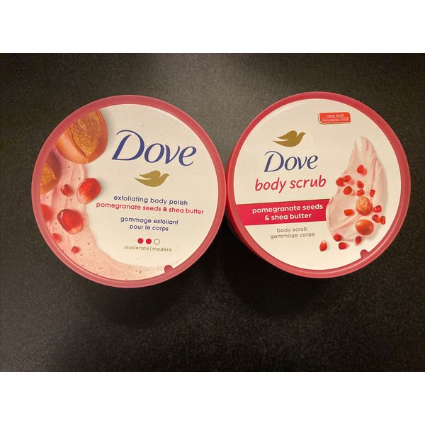 2* Dove Exfoliating Body Polish Pomegranate Seeds & Shea Butter 10.5 oz Ea