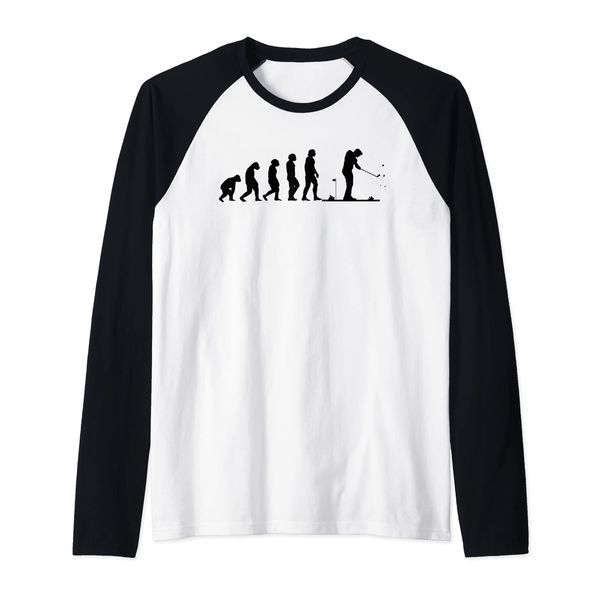 Golf Evolution golfer golf player golf course play golf gift Raglan Baseball Tee
