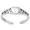 .925 Sterling Silver Toe Ring - Scroll heart