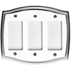Astoria White on Chrome Wallplate Tripple Rocker