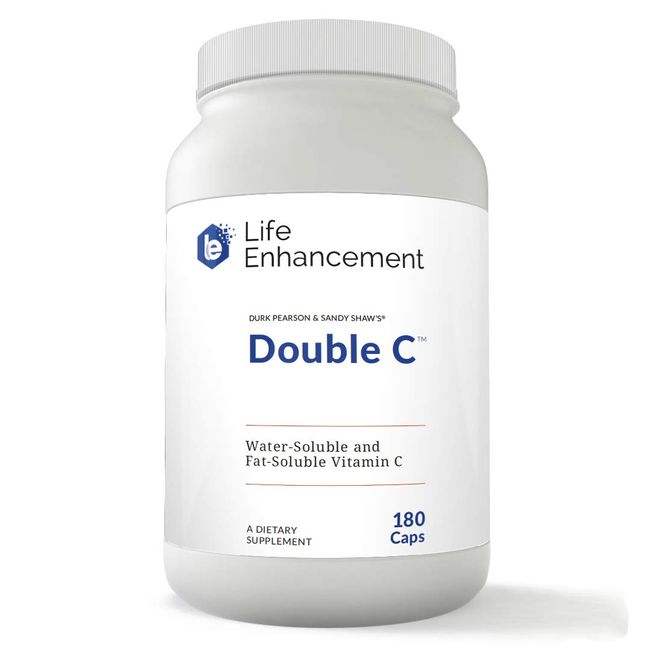 Life Enhancement Double C | Gentle Antioxidant Support for Healthy Immune Function | Max Absorption 608 mg Vitamin C (Ascorbate) & 61 mg Calcium | 180 Servings