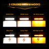 AUXBEAM 12 inch 6 Modes White&Amber Flash Strobe LED Work Light Bar Driving Lamp