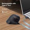 SANWA Bluetooth + 2.4G Wireless Trackball Mouse, Silent Ergonomic Roller Ball Mice, Programmable Vertical Thumb Mouse, 2 Device Connection, Compatible with Mac, Windows, Laptop, Android, PC, Black
