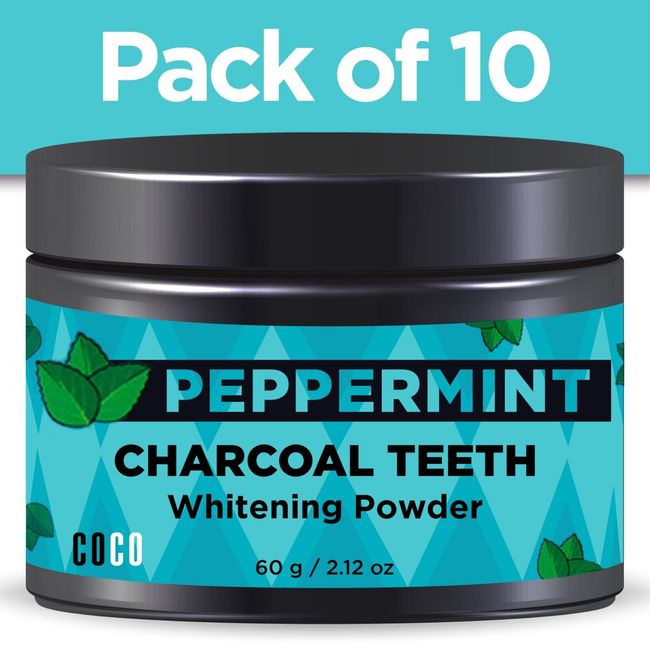 BeautyFrizz Remineralizing Tooth Powder with Activated Charcoal- 2.12 Oz-10 Pack