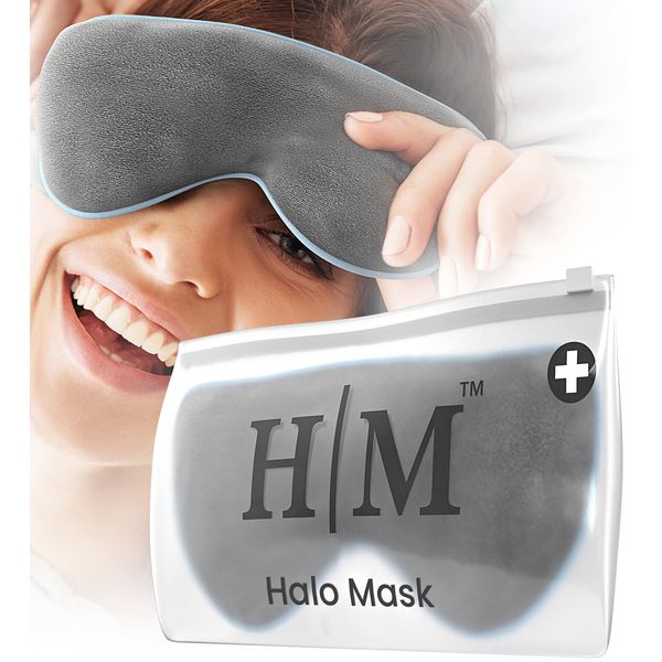 Heated Eye Mask For Dry Eyes - Microwave Activated Warm Eye Compress Treats Blepharitis & Styes - Our Plush, Warm Compress for Eyes Includes a Adjustable Strap & Pouch For Your Dry Eye Mask - HM Mask