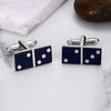 KnBoB Cufflinks for Men Personality, Unique Wedding Cuff Link for Bridegroom Blue Square Rectangle Shape