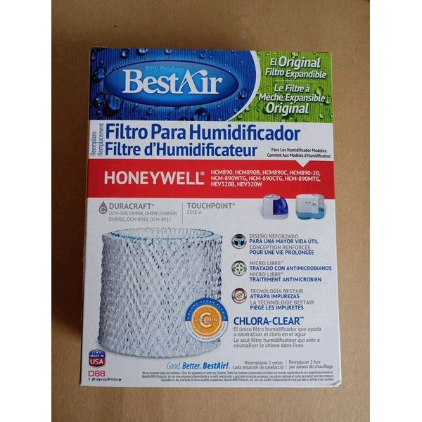 Best Air BestAir Honeywell Humidifier Filter D88 Wick Water Made In The USA