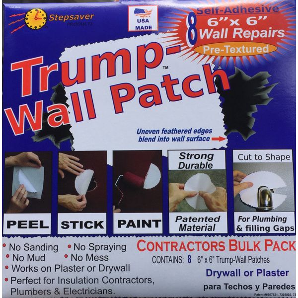 Self-Adhesive Trump-Wall Patch kit. Pre-Textured. USA Made