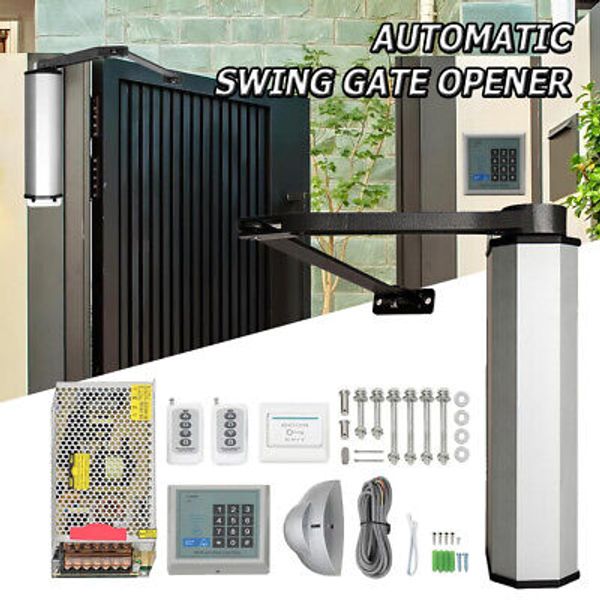 Automatic Swing Gate Opener Electric Door Operator Closer System w/Remotes