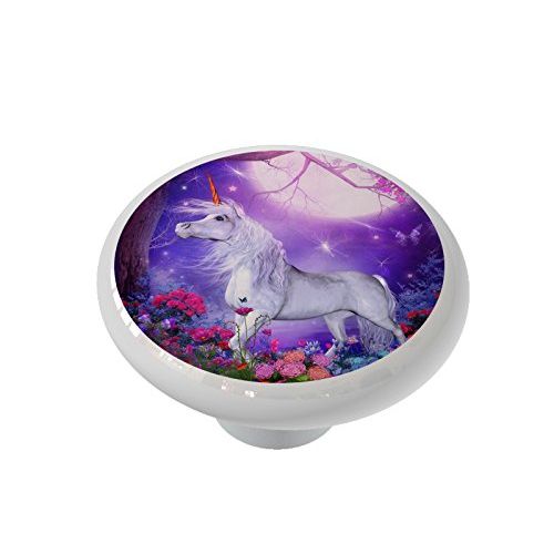 Gotham Decor Moonlit Unicorn Garden Ceramic Drawer Knob
