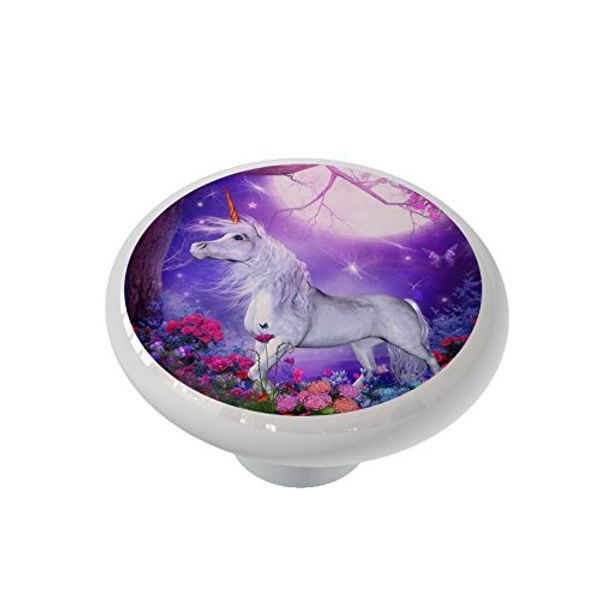 Gotham Decor Moonlit Unicorn Garden Ceramic Drawer Knob