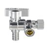 EFIELD 2PC Dual Outlet Angle Stop Valve,1/2" Pex Crimp 3/8" x3/8" Compression