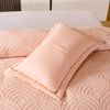 2 Piece Bedspread Quilted Comforter Bedding Set Tufted Material Velvet Edge Single Blush Pink