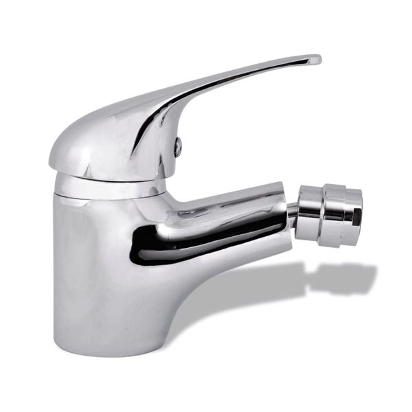 "vidaXL Bathroom Bidet Mixer Tap, Chrome Finish, Deck Mounted Faucet with Hot and Cold Water Settings, Easy to Clean, Zinc Alloy Construction, Modern Design, Complete with Installation Parts"