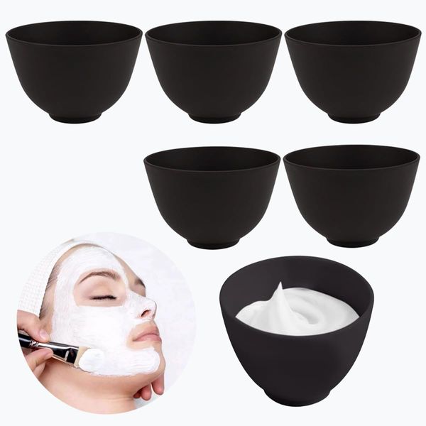 Rowcay 6 Piece Diy Silicone Mask Mixing Bowl, 3.93 Inch, Microwaveable Home Mask Bowl for Facial Masks, Mud Masks and Other Skin Care Products