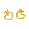 Gold Plated Sterling Silver Bobble Beaded Heart Stud Earrings