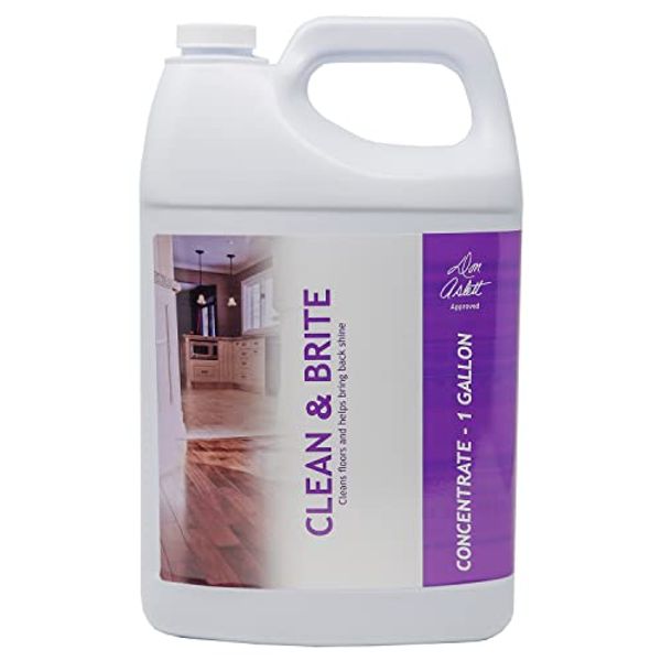 Don Aslett Clean & Brite Concentrate (1 Gallon) Floor Cleaner | Enhance Natural Shine of Hard Flooring | Safe Polish Restorer of Tile, Vinyl, Linoleum, Wood | Prevents Dulling and Damage of Surface