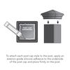 Deckorators 2-1/2 in. x 2-1/2 in. Weathered Brown Solar LED Post Cap