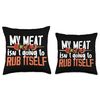 Funny Meat Rub Barbeque Design For Men Throw Pillow
