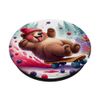 Bear Skateboarding Through Berry Patch Skateboard Joyful PopSockets with Interchangeable PopGrip