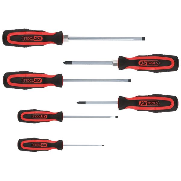 KS Tools 159.0020 ERGOTORQUEplus screwdriver set, slot+PZ, 6 pcs