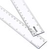 EBOOT 2 Pack Plastic Ruler Straight Ruler Plastic Measuring Tool for Student School Office (Clear, 12 Inch)