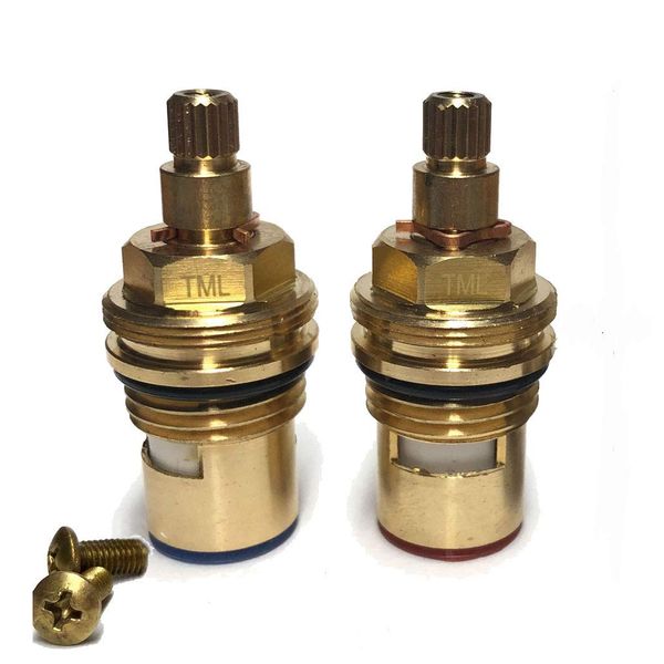 Tap Magician Ceramic Disc Quarter Turn Tap Cartridges Pair 20 Teeth BSP 1/2" Supplied with Solid Brass Screws VR04