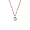 Elli Necklace Solitaire Crystals 925 Silver Rosegold Plated