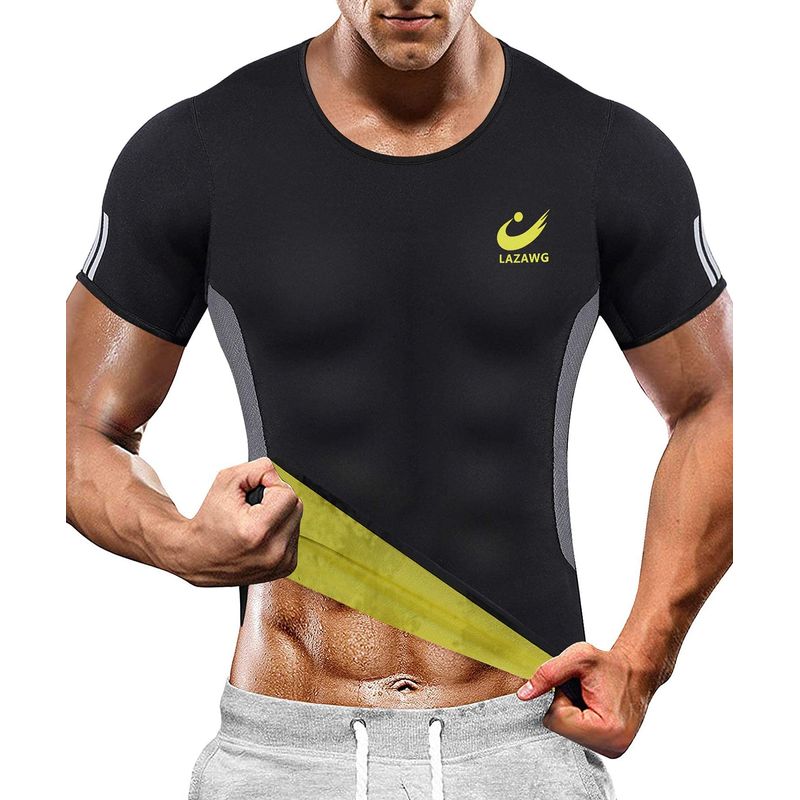 Mannen Sauna-Zweet-Shirt Afslanken Compressie-Fitness Slimmer-Saunasuits Body Shaper Workout Tank Top Polymeer Trainer Saunapak (Color : Men, Size : 3XL