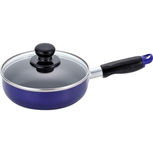 Wahei Freiz Frying Pan with Glass Lid, Blue, Perfect for Bento Making, Small Size, For Gas Stoves