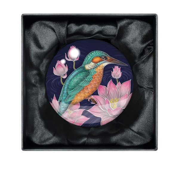 Catherine Rowe Kingfisher Crystal Dome Paperweight