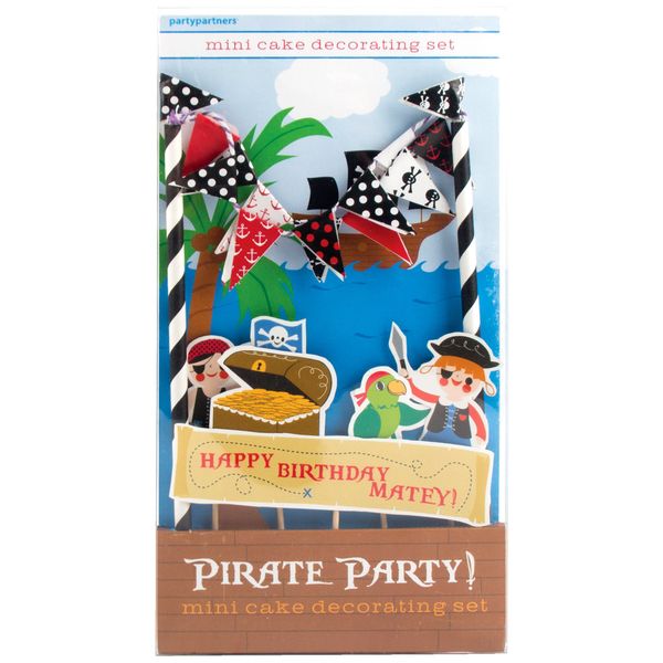 Party Partners Design Mini Cake Decor Kit, Pirate Party