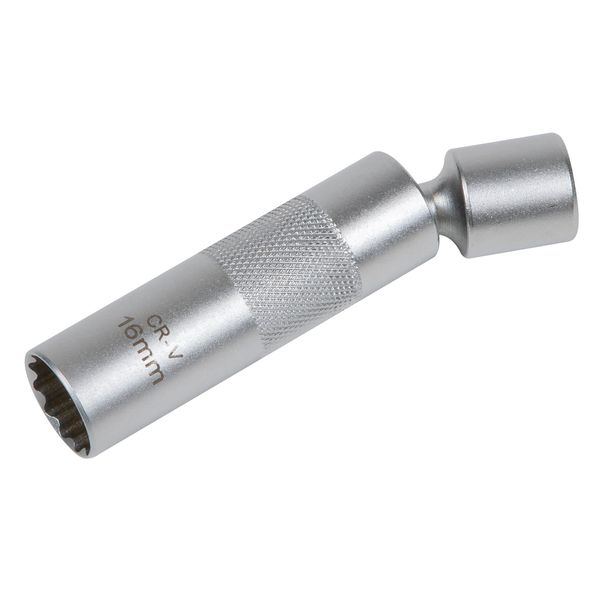 Sealey, 16mm 3/8" Sq Drive 12-Point Spark Plug Socket with Universal Joint - AK6571