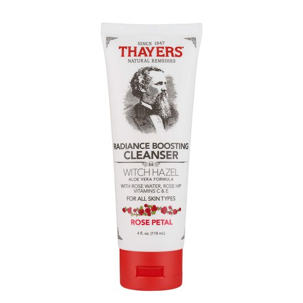 THAYERS Rose Petal Radiance Boosting Cleanser with Vitamin C and Vitamin E, 4 Ounces