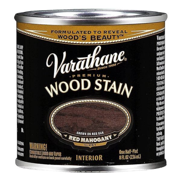 Varathane 211801 Premium Wood Stain, Half Pint, Red Mahogany