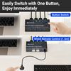 USB 3.0 Switch 4 Computers,MLEEDA 4 Port USB Switch Selector Sharing 4 USB Devices,Keyboard Mouse Switch,USB Switcher Compatible with Mac/Windows/Linux,Wired Remote and 4 USB 3.0 Cable Included