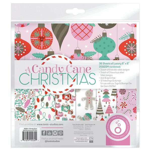 Tonic Studios Art Pad 8"X8"-A Candy Cane Christmas