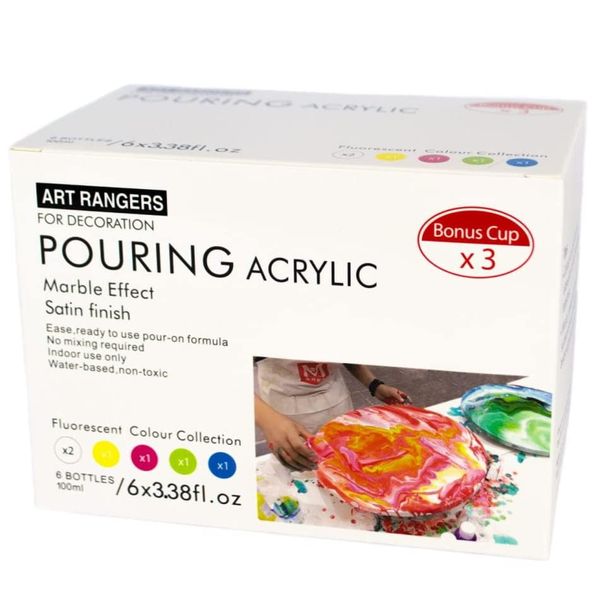 Art Rangers Pouring Medium Set - Fluorescent (6 x 100ml)