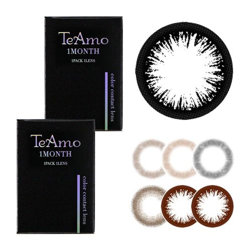 カラコン TeAmo マンスリー 2枚セット【度あり】14.0mm タフブラック 1month_-4.00