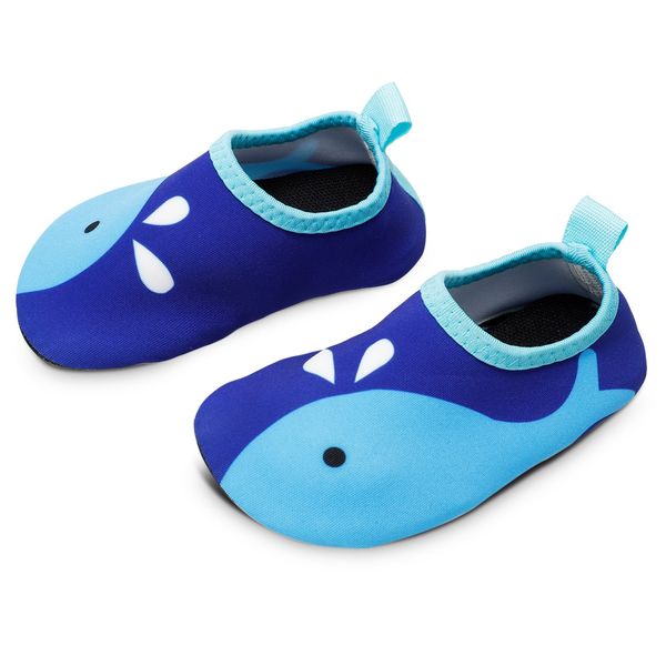 Toddler Kids Swim Water Shoes Quick Dry Non-Slip Water Skin Barefoot Sports Shoes Aqua Socks for Boys Girls Toddler, Blue Whale, 10 Toddler