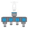 Flopro Four Way Tap Garden Hose Connector, Blue