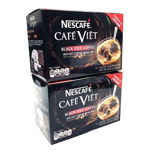 Nescafe Cafe Viet Black Iced Coffee Instant Coffee 15 Packets X 2 Packs