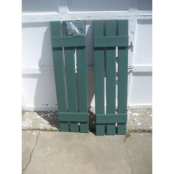 window shutters green ( LOT OF 6) 6" x 43" poly 3 board open board & batten